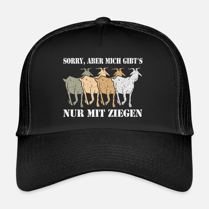 Nur mit Ziegen | Ziegenherde - Trucker Cap - Schwarz/Schwarz