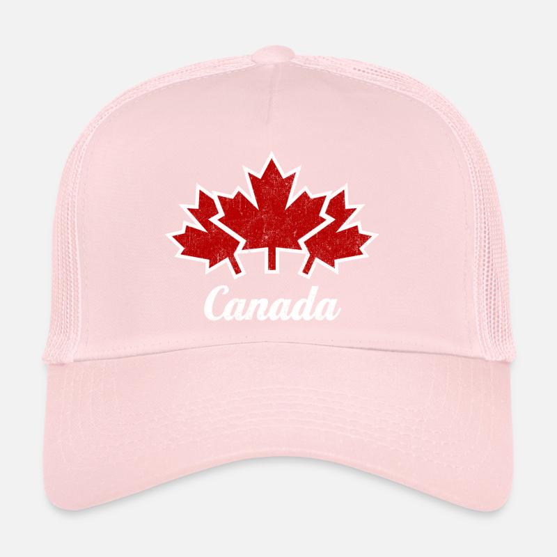 CANADA, CANADA 3 MAPLE LEAVES USED Trucker Cap