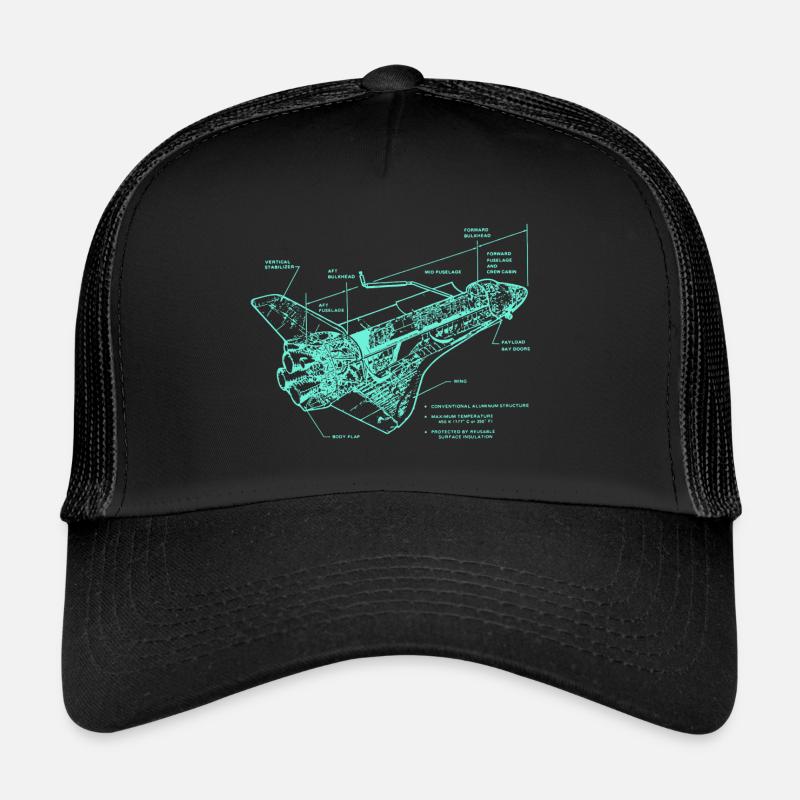 Rétro Old School Space Shuttle Illustration Casquette trucker 