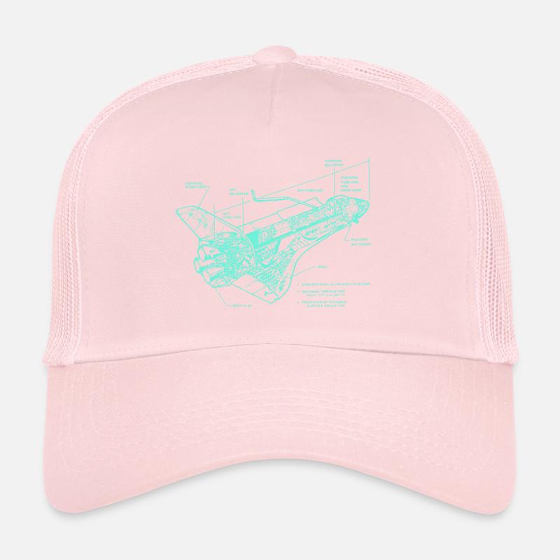 Rétro Old School Space Shuttle Illustration Casquette trucker 