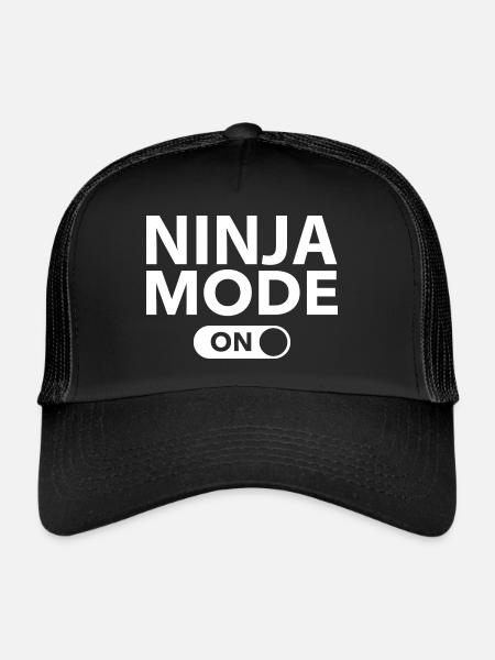 Mode Ninja activé - Casquette trucker  - noir/noir - Devant