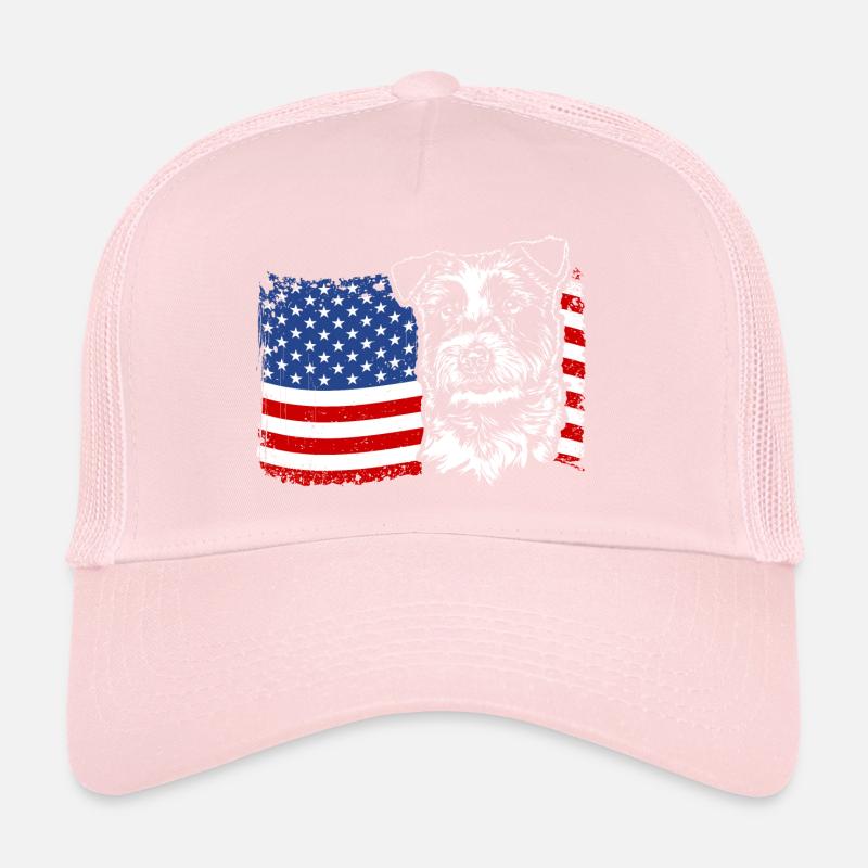 Jack Russell Terrier America Flag Dogs Wilsigns Trucker Cap
