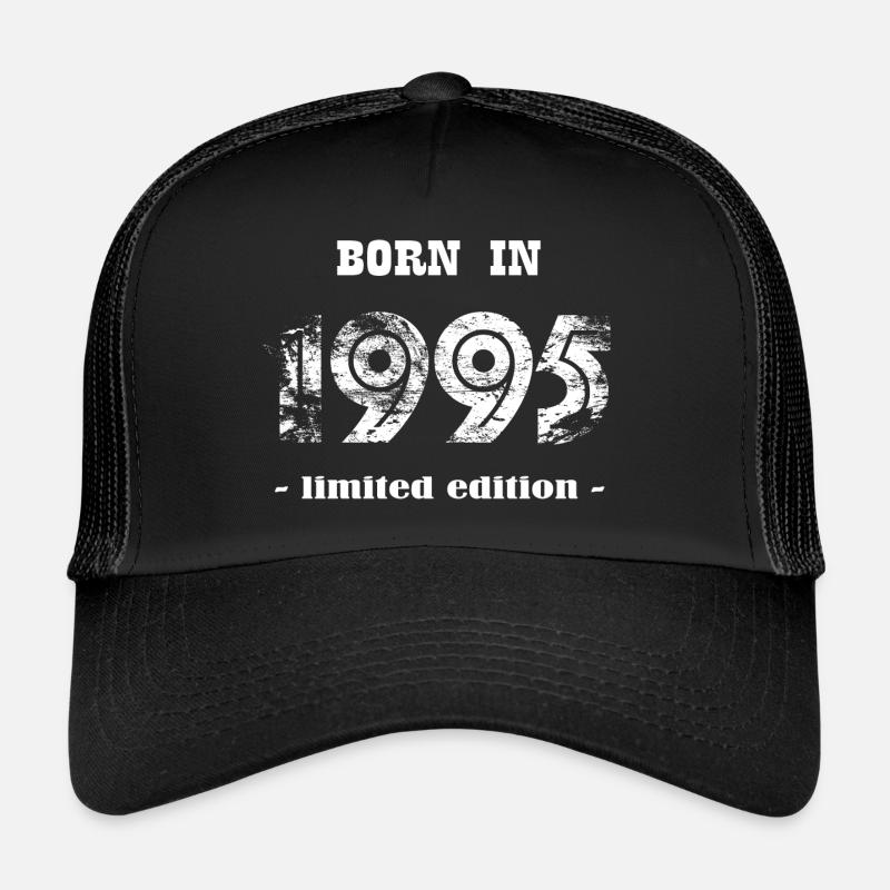 BORN IN 1995 - limited edition - Trucker Cap - Schwarz/Schwarz
