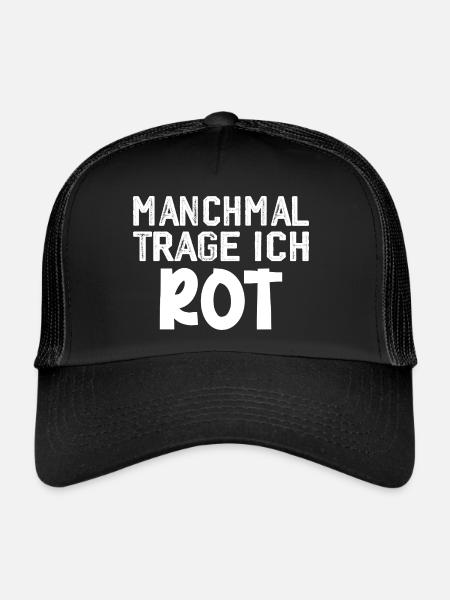 Parfois, je porte du rouge Dire couleur rouge - Casquette trucker  - noir/noir - Devant