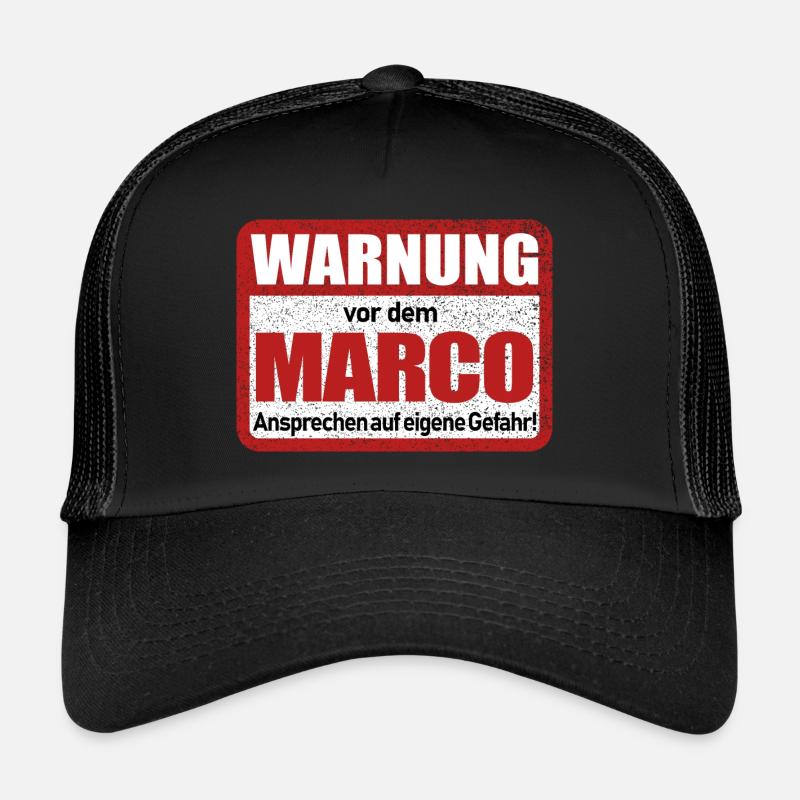 Marco Name Lustiges Warnschild Trucker Cap