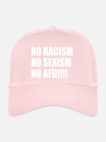 no racism no sexism no afd - Trucker Cap - pale pink - Front