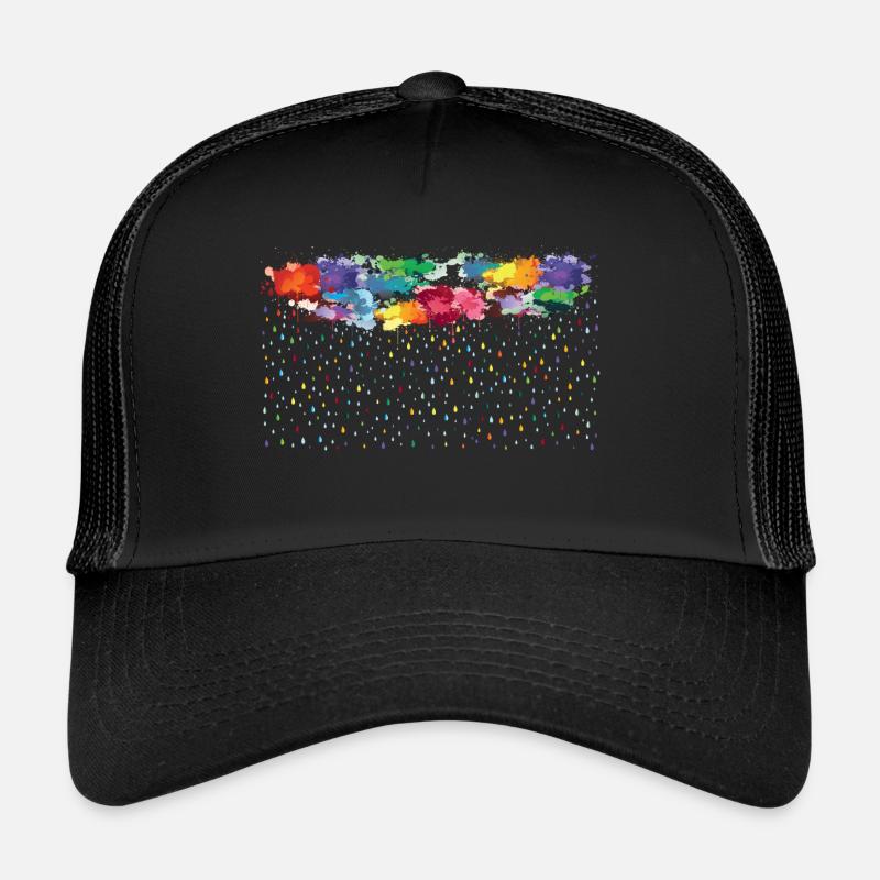 rainbow rainy day (wide) Trucker Cap