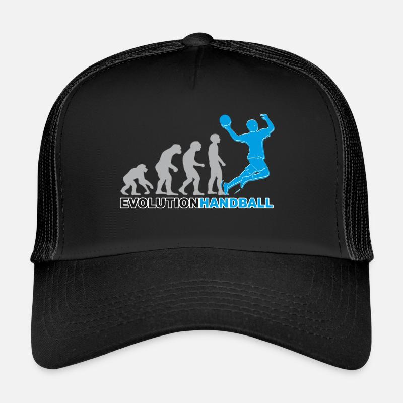 Handball, joueurs de handball, évolution - Casquette trucker - noir/noir