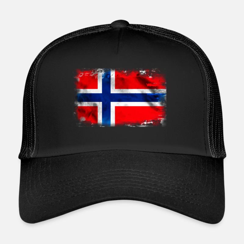 Hintergrund mit der Flagge Norwegens Trucker Cap