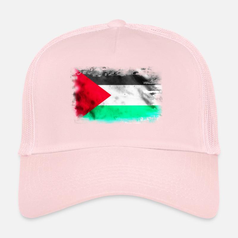 Contexte avec le drapeau de la Palestine Casquette trucker 
