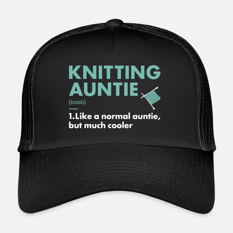 Knitter Auntie Definition Knitting Trucker Cap