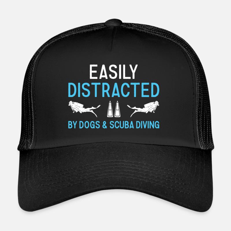 Plongeur distrait par les chiens et la plongée sous-marine Casquette trucker 