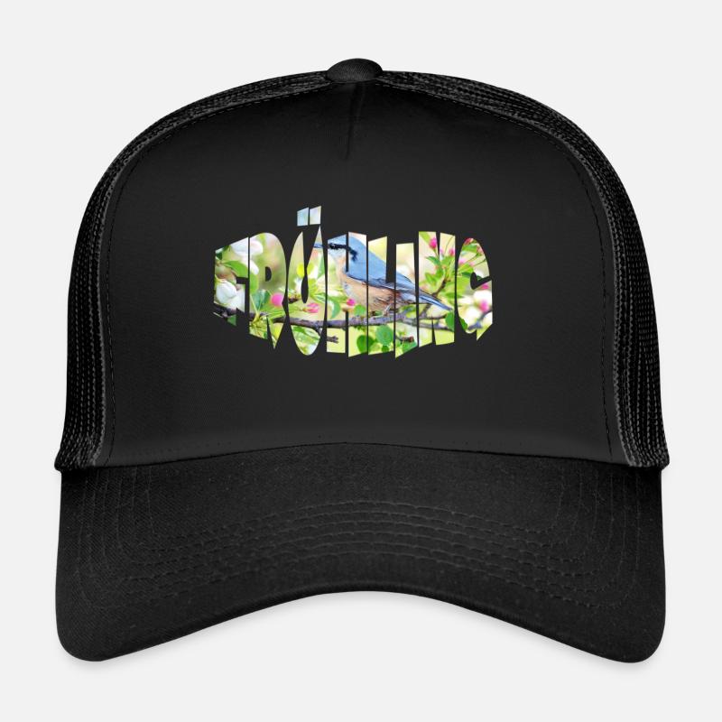 frühling 1 - Trucker Cap - Schwarz/Schwarz