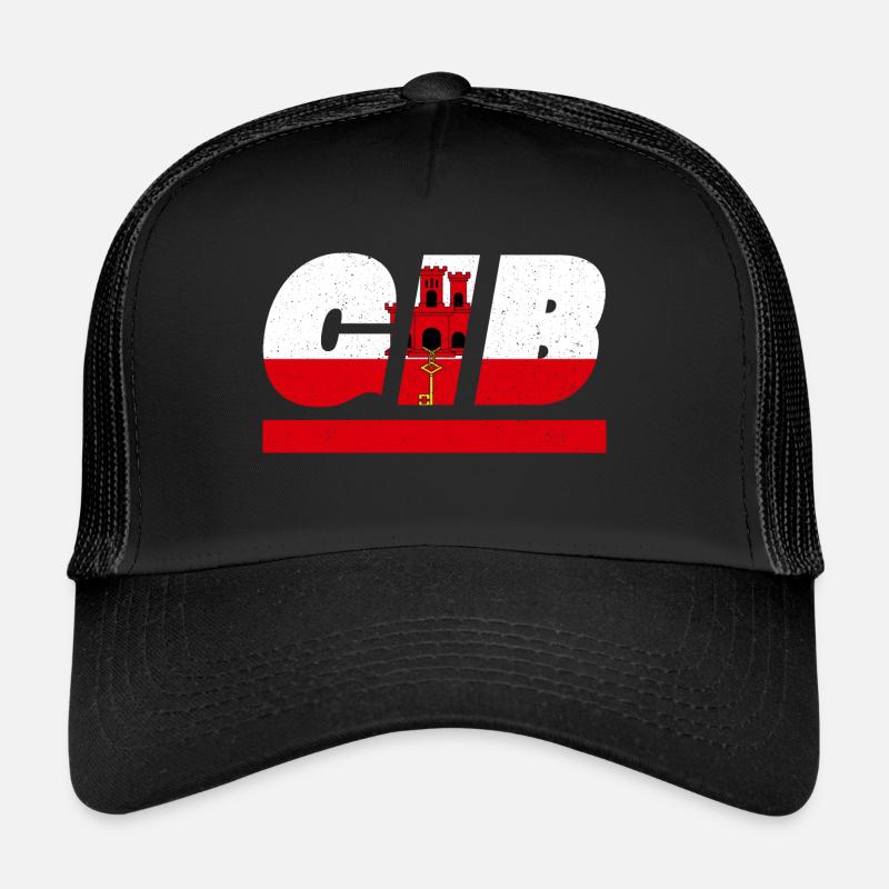 Gibraltar Flag Flag GIB - Trucker Cap - black/black
