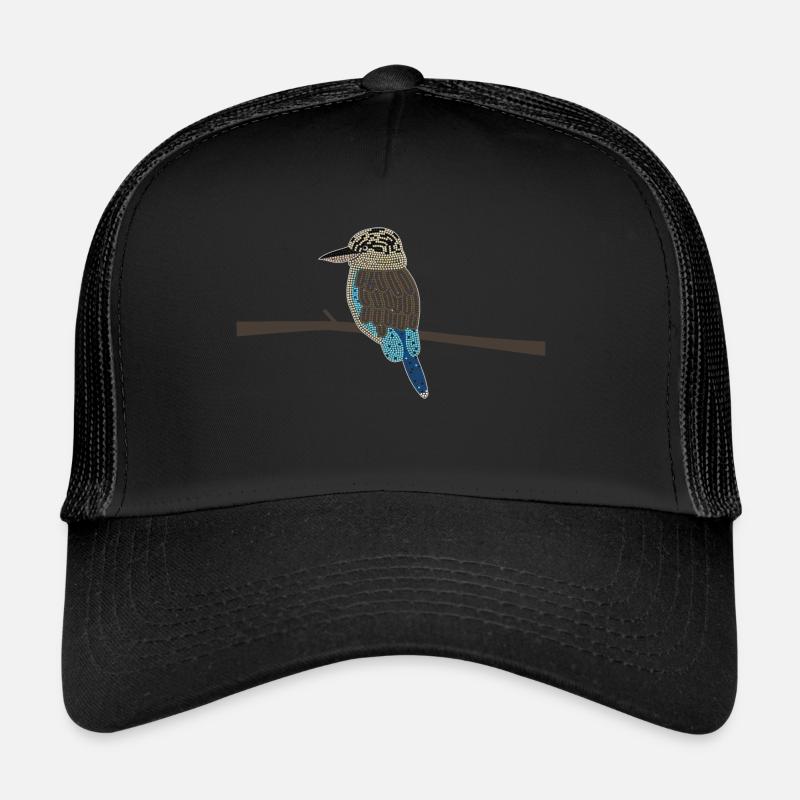 Lachender Hans - Kookaburra ohne Hintergrund - Trucker Cap - Schwarz/Schwarz