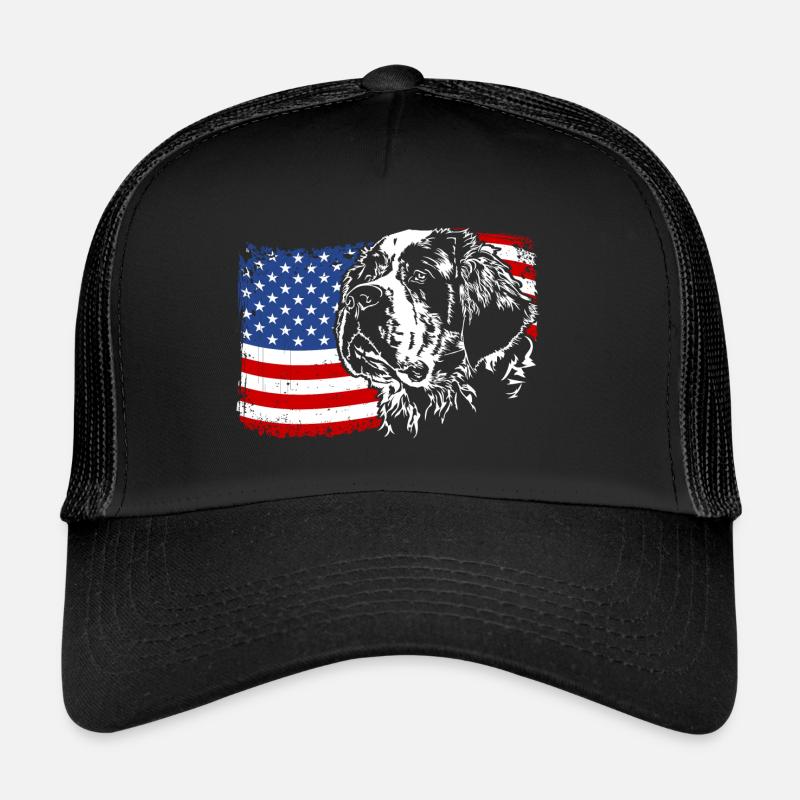 St. Bernard Amérique Flag Chien Chiens Wilsigns Casquette trucker 