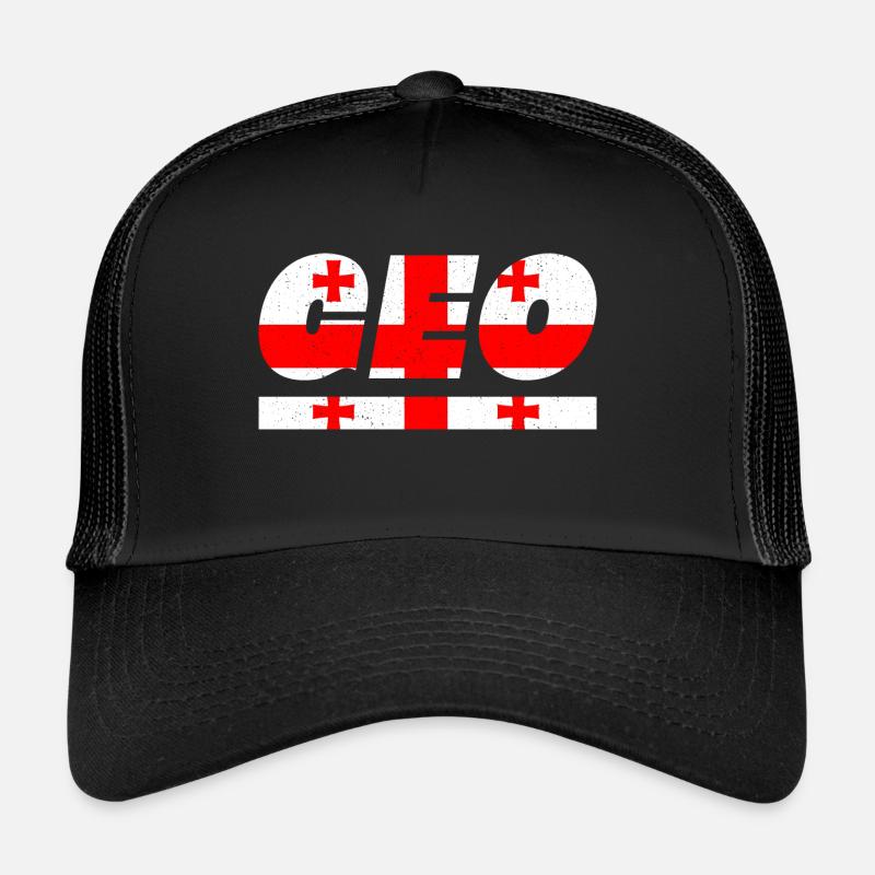 Drapeau de la Géorgie drapeau GEO - Casquette trucker  - noir/noir