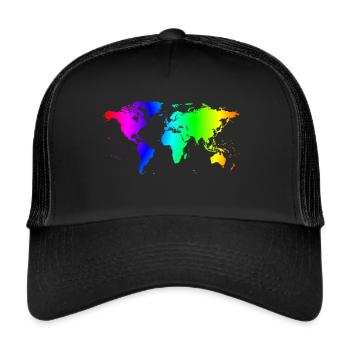 Carte du monde colorée - Casquette trucker  - noir/noir - Devant