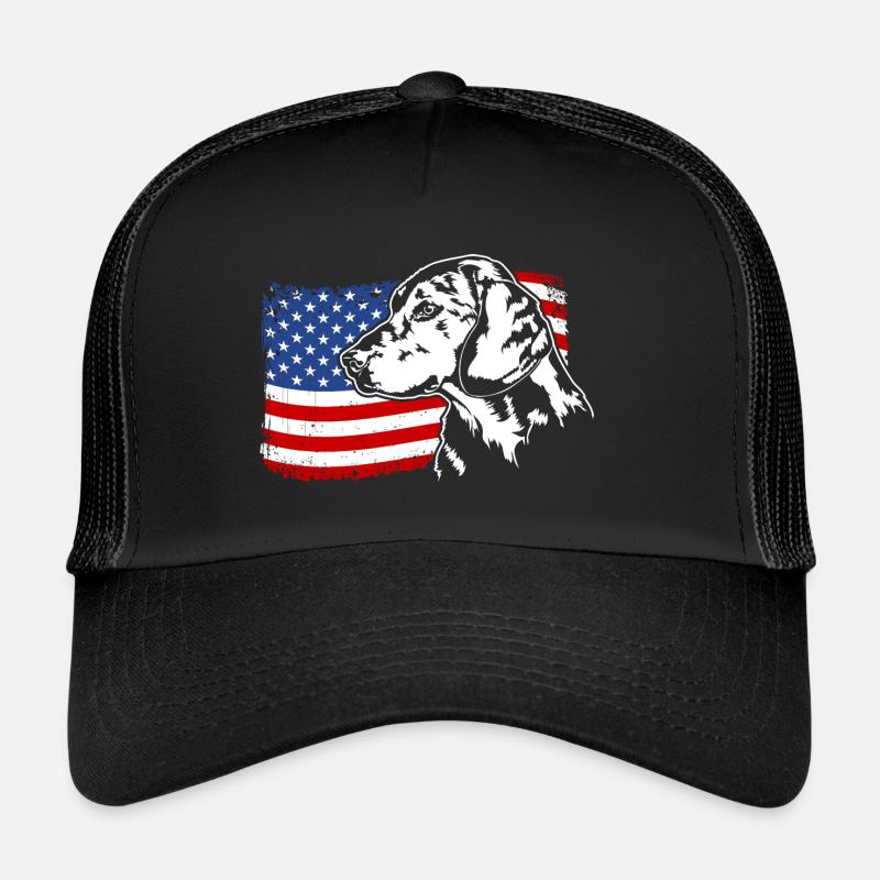 ALPINE DACHSBRACKE Amerika Fahne Hund Wilsigns Trucker Cap