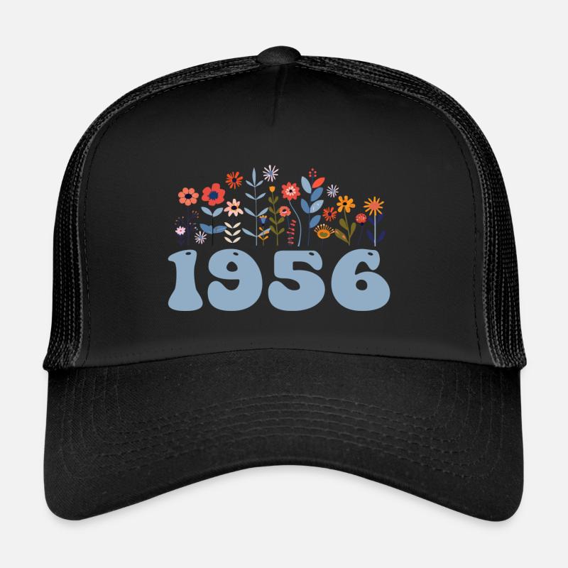 1956 Blumenmuster 1956 Blumen-thema Blumen 1956 Trucker Cap