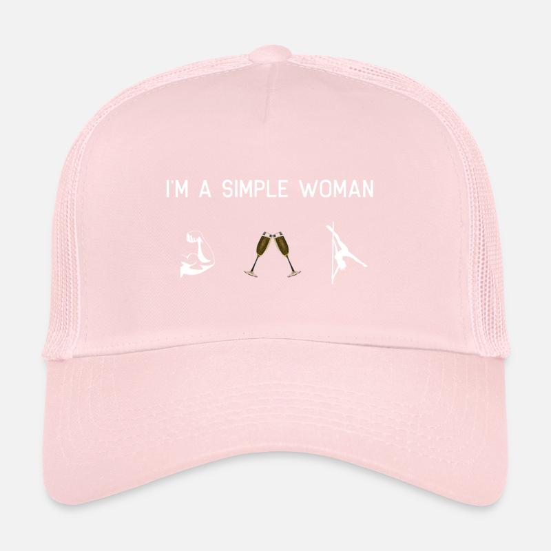 Ich bin eine einfache Frau Muskeln Sekt Pole Dance Trucker Cap