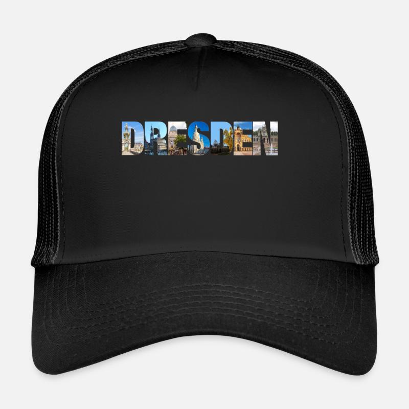 Dresden Sachsen Deutschland - Trucker Cap - Schwarz/Schwarz