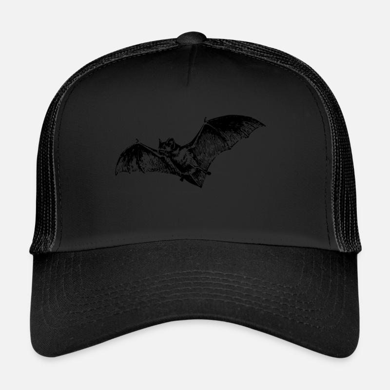 Fledermaus - Trucker Cap - Schwarz/Schwarz