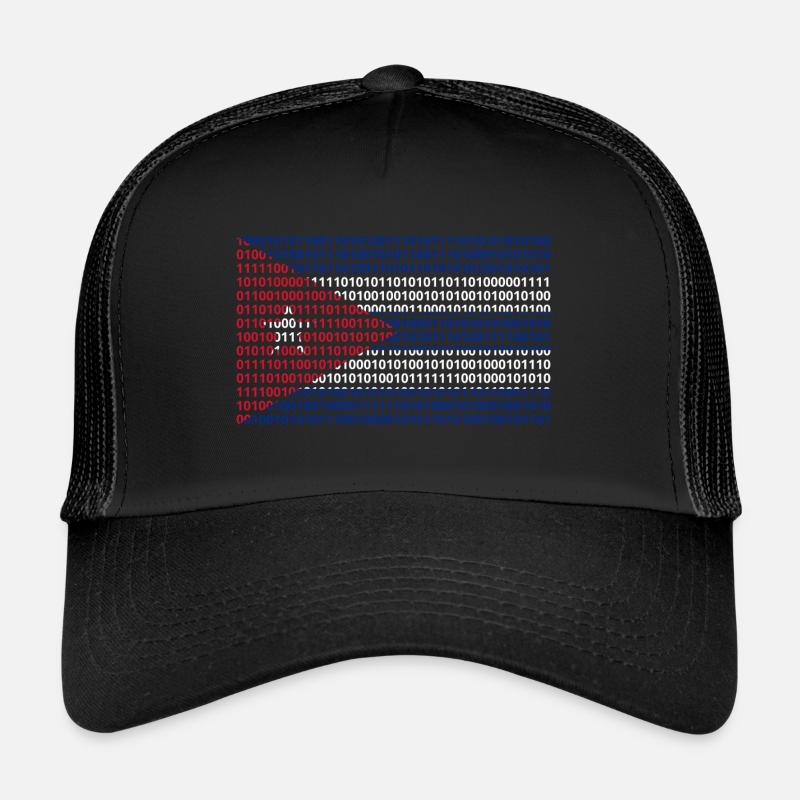 Drapeau de Cuba binaire de code binaire octets informatique binaire PC Casquette trucker 