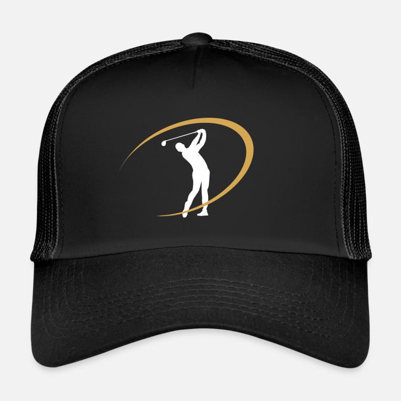 Nom Golf | Golf | Tee Shot | Golfeurs - Casquette trucker  - noir/noir