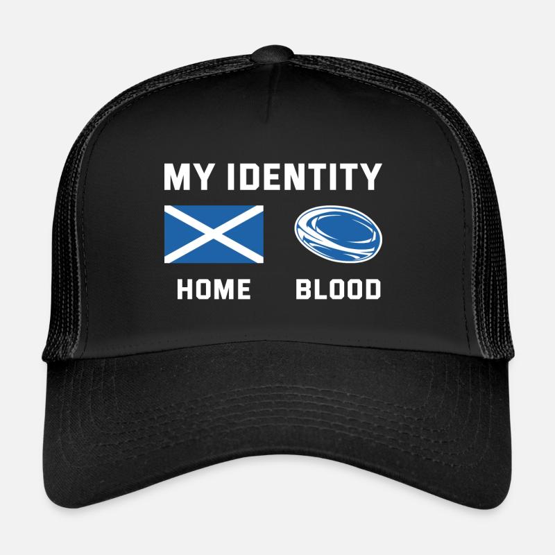Mon identité Écosse Rugby - Casquette trucker  - noir/noir