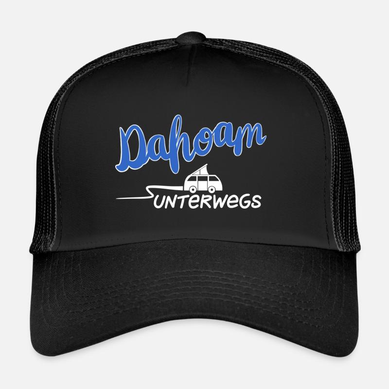 Unterwegs dahoam Campervan - Trucker Cap - Schwarz/Schwarz