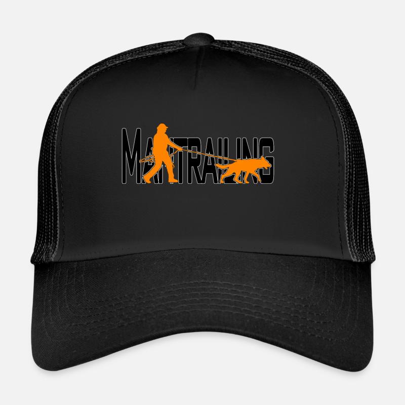 Mantrailing orange / noir - Casquette trucker  - noir/noir