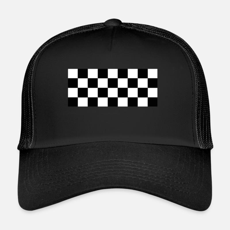 Schwarze und weiße Fliesen Trucker Cap