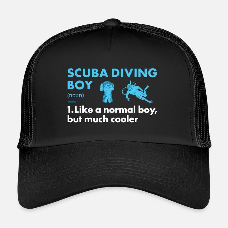 Scuba Diver Boy Definition Scuba Diving Trucker Cap