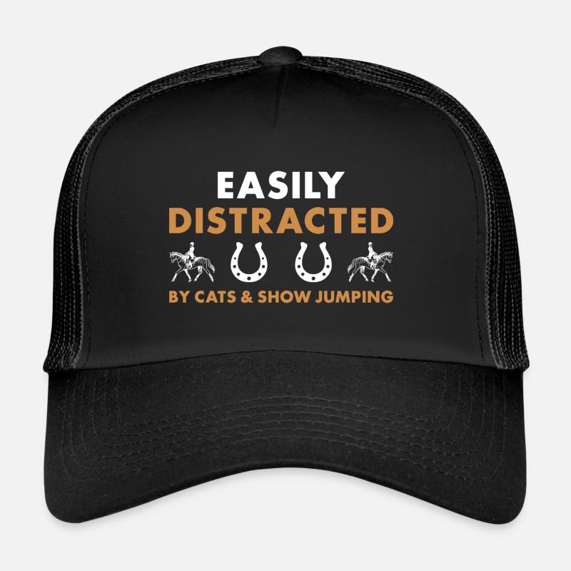 Le sauteur facilement distrait par les chats et le saut d’obstacles Casquette trucker 