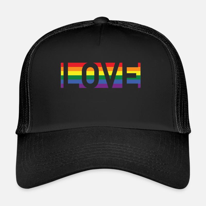LOVE - Trucker Cap - Schwarz/Schwarz