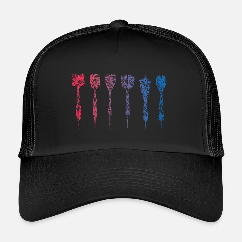 Darts Doodle Colors Darts Darts Darts - Trucker Cap - black/black
