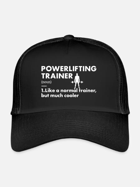 Sports Trainer Powerlifting - Trucker Cap - black/black - Front