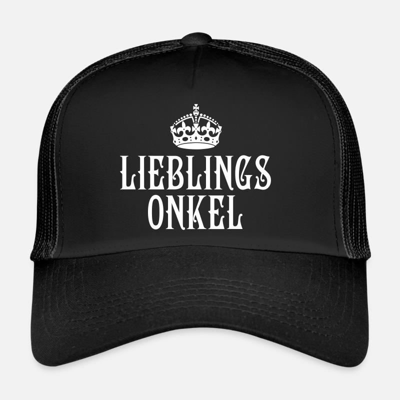 13 Lieblings Onkel Krone Liebe Geschenk 1c - Trucker Cap - Schwarz/Schwarz