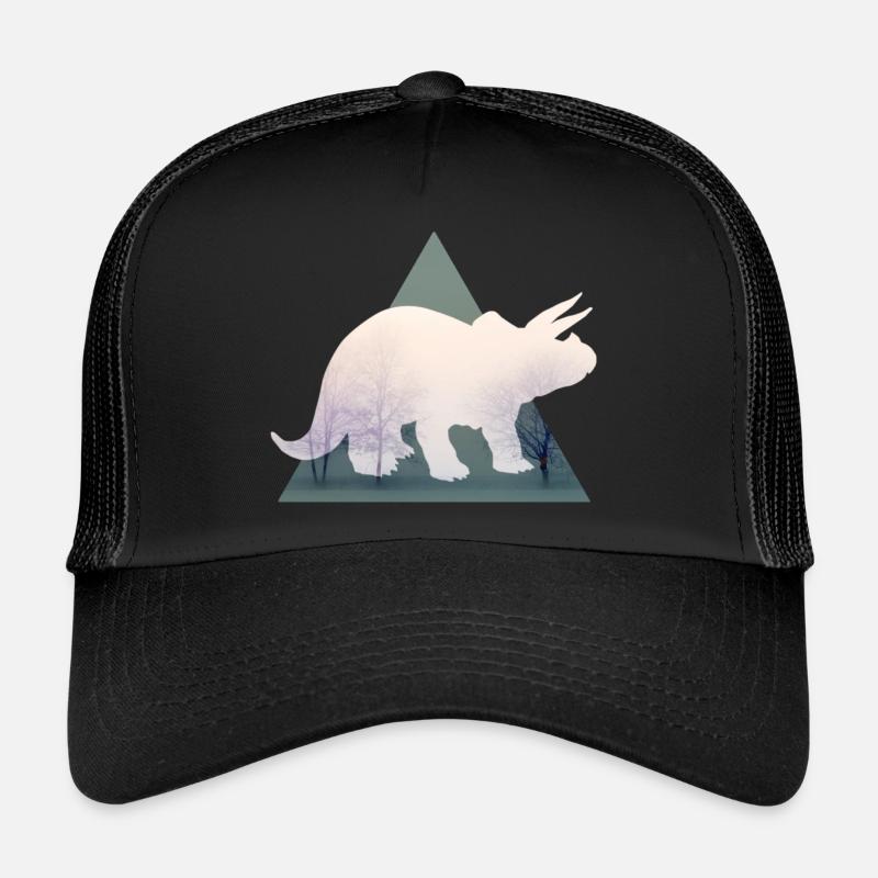 Triceratops in the forest - Trucker Cap - black/black