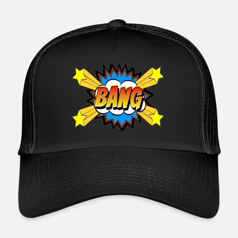 Comic Font Bang Retro Design Trucker Cap