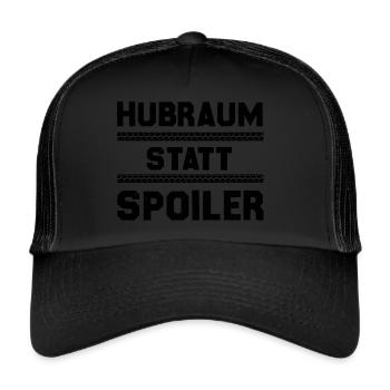 Tuning - Hubraum statt Spoiler - Trucker Cap - Schwarz/Schwarz - Vorne
