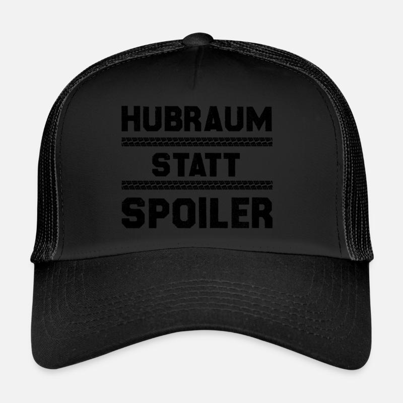 Tuning - Hubraum statt Spoiler - Trucker Cap - Schwarz/Schwarz