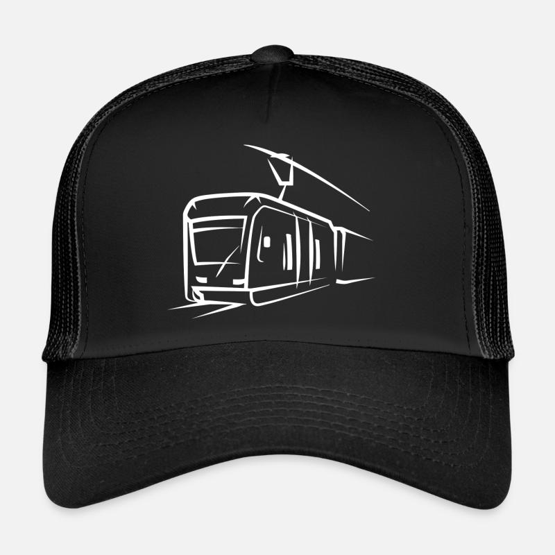 Train Locomotive Tram Elevated Railway Subway Symbol Trucker Cap