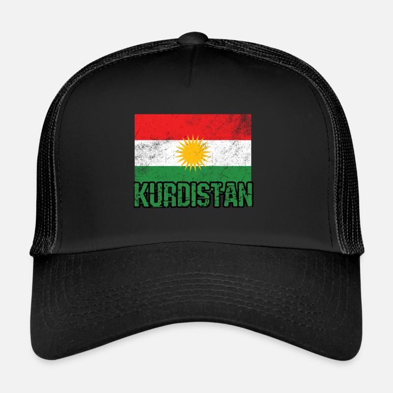 Drapeau du Kurdistan - Casquette trucker - noir/noir