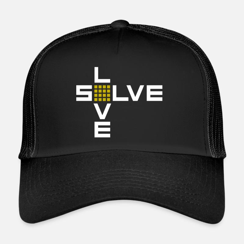 4x4 lösen Liebe. Cubing-Cube-Cuber-Speedcubing - Trucker Cap - Schwarz/Schwarz