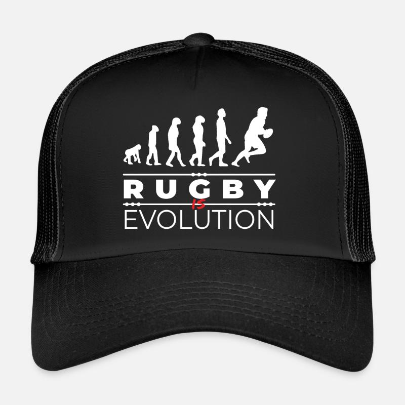 Rugby ist Evolution - Message Humor Parodie Rugby Trucker Cap