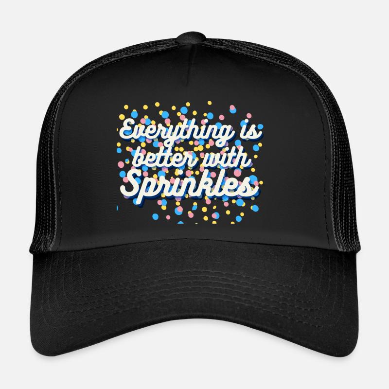 everything is better with sprinkles - blue - Trucker Cap - black/black
