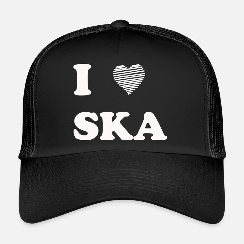 Ska T-Shirt Geschenk Geschenkidee Musik Ragga - Trucker Cap - Schwarz/Schwarz