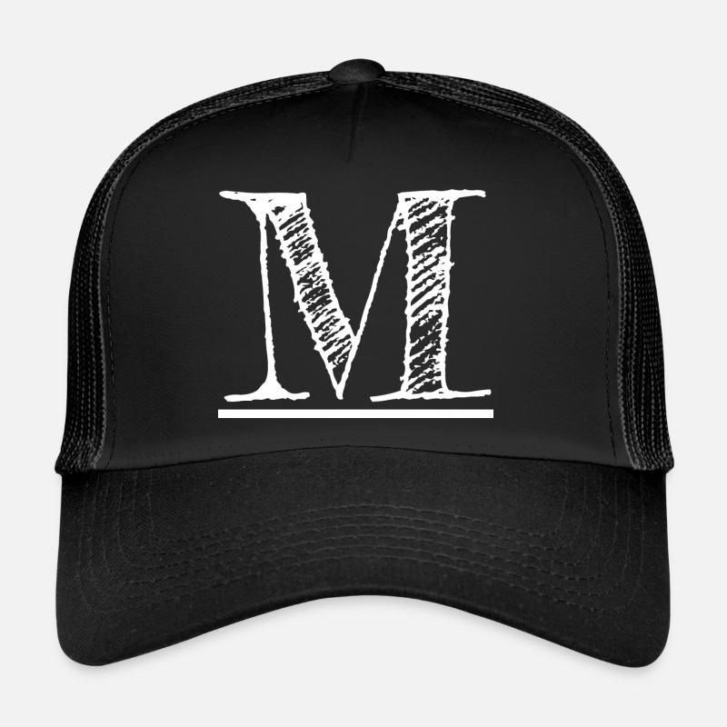Letter M Giant - by hand (white) Trucker Cap